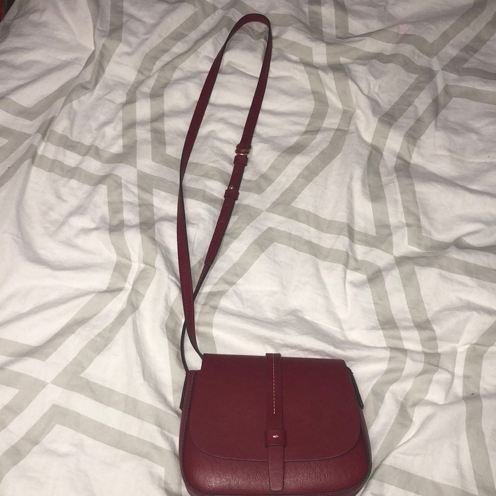 Red Cross Body F Leather Bag